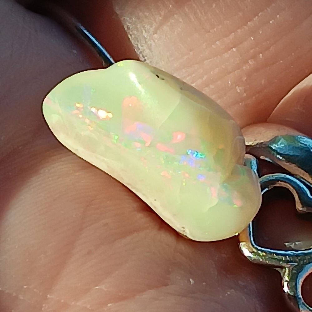 Australian Opal Pendant Lightning Ridge Double Sided Sterling Silver - Picture 6 of 16